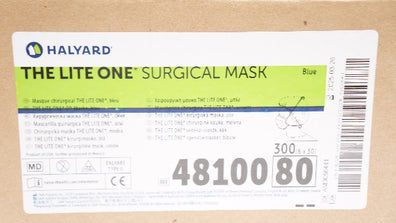 Halyard 48100 The Lite One Surgical Mask, Blue - Case of 300